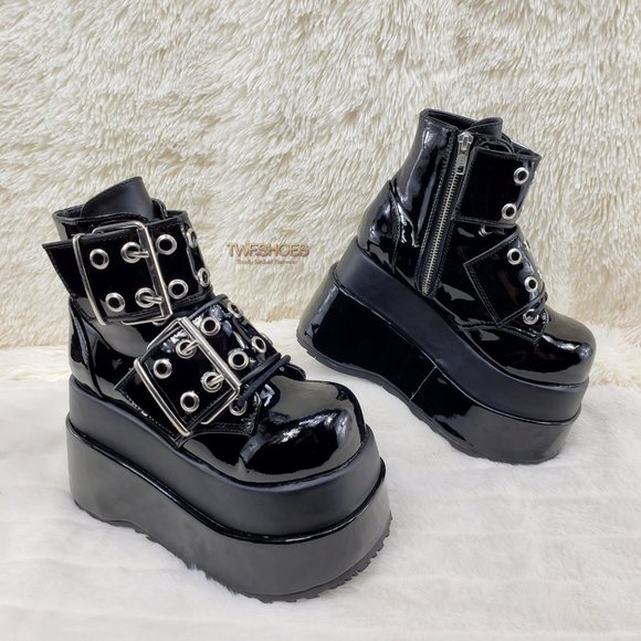 Bear 104 Platform Ankle Boots Goth Punk Rave - Picture 5 of 16